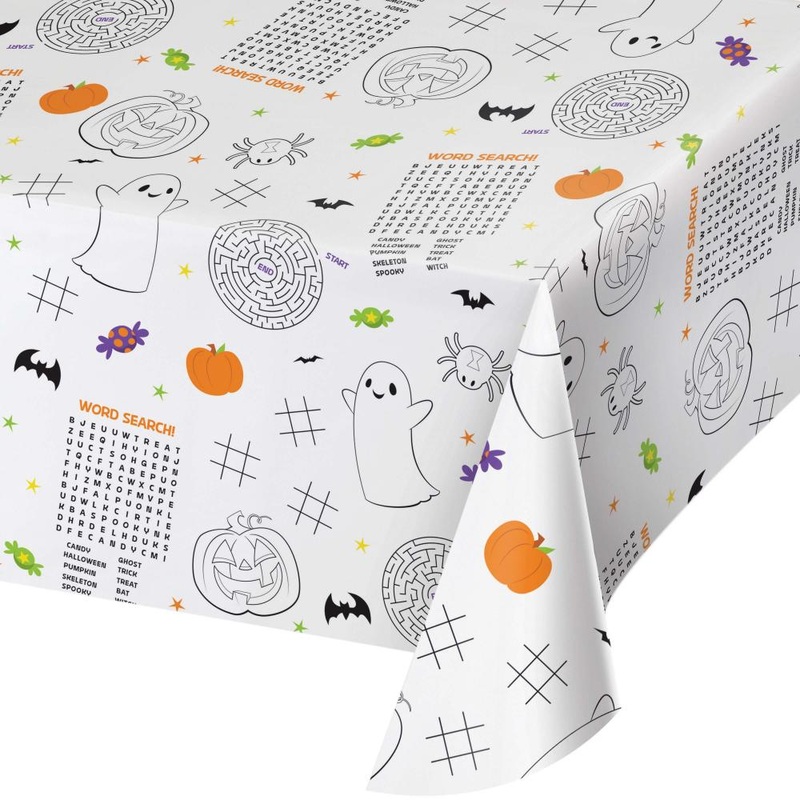 12 pc Bulk Halloween Activity Paper Tablecover