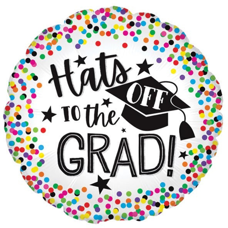 17″ HATS OFF TO THE GRAD FOIL BALLOON