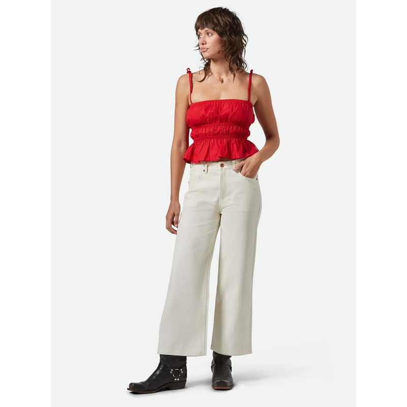 Margo Cropped 5 Pocket Pant: Off White