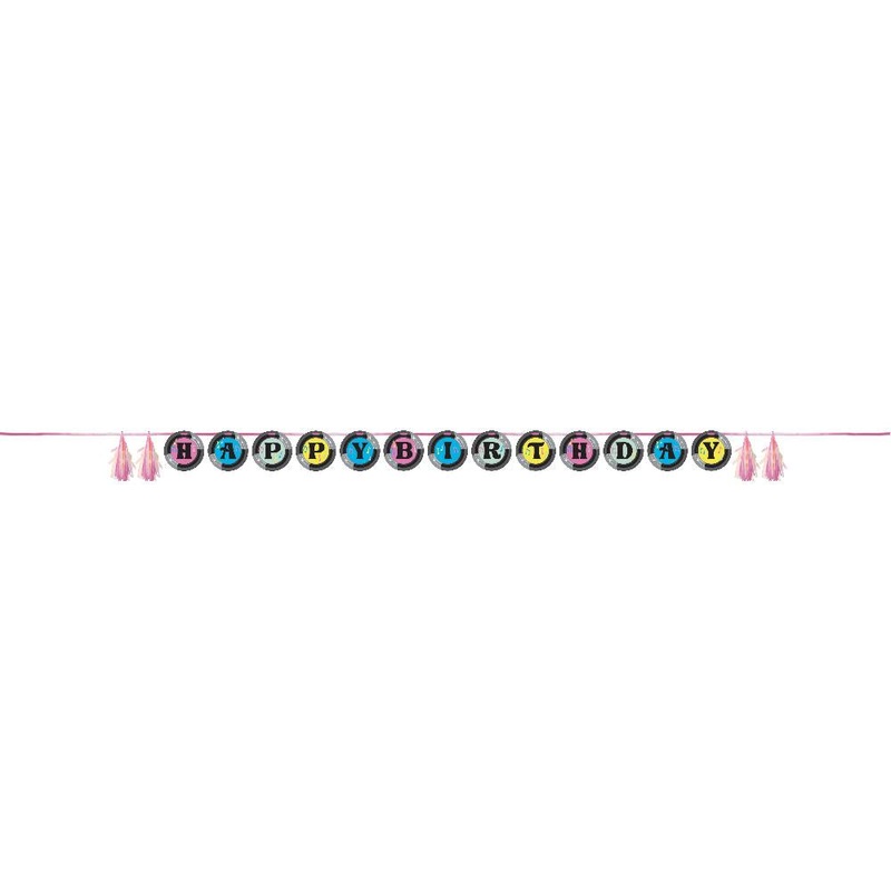 12 pc Bulk Birthday Beats Happy Birthday Ribbon Banner