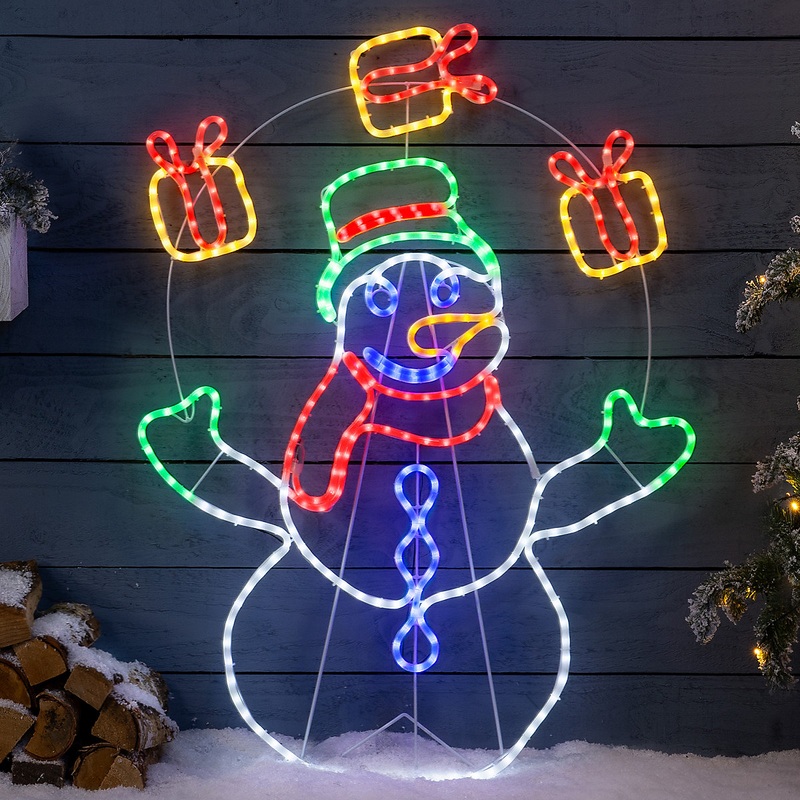 Christow Christmas LED Snowman Rope Light Silhouette