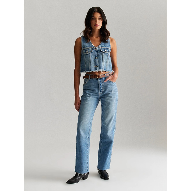 Rolla’s X AC/DC Relaxed Stud Jeans: Vintage Blue