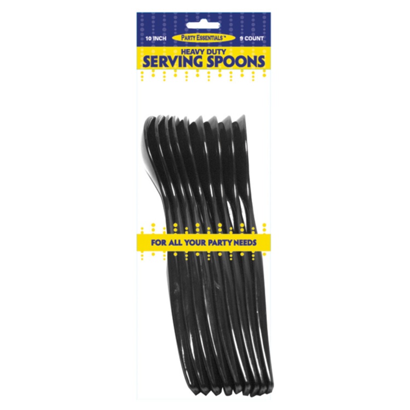10 HEAVY DUTY SERVING SPOONS  BLACK