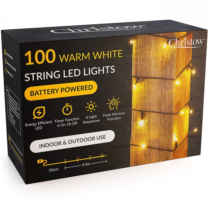 Christow Christmas Battery Powered LED String Lights