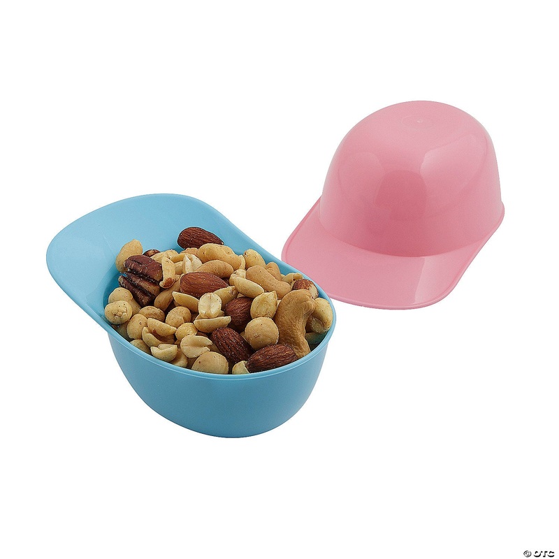 3″ x 5″ Blue & Pink Baseball Helmet Plastic Snack Bowls