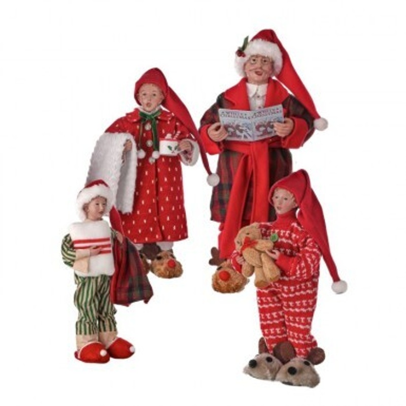 Fabric “Chillin at Home” Carolers Set/4, 13″-16″