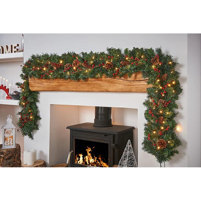4FT Pre-Lit Artificial Christmas Garland