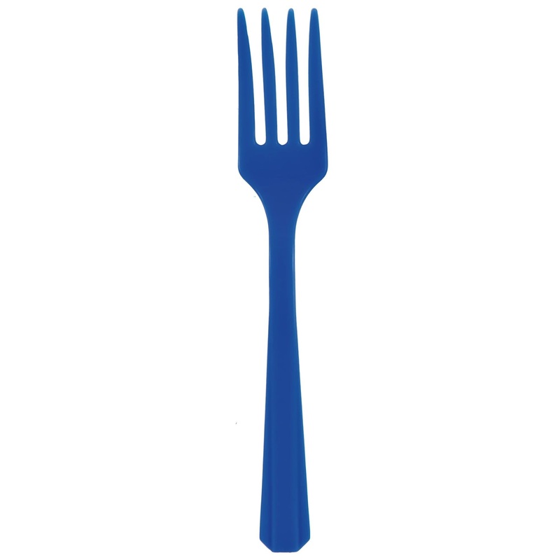 Value Reusable Plastic Forks, Mid Ct. – Bright Royal Blue