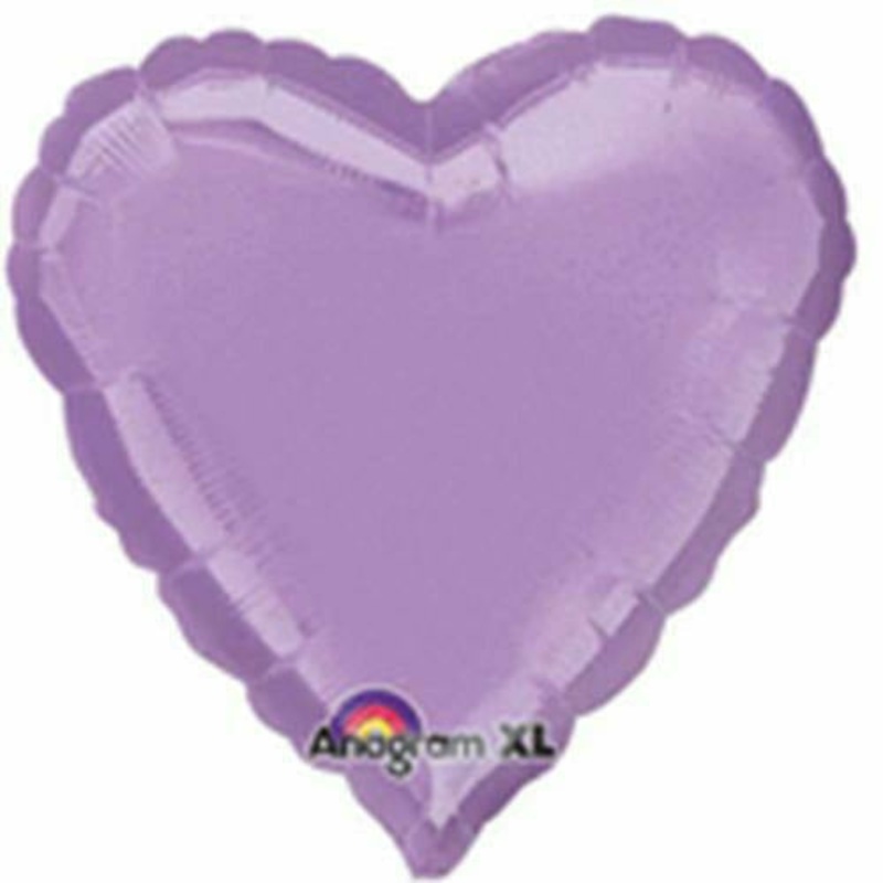 040 17″ Lavender Pearl Heart Foil