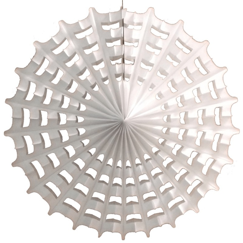 Tissue Paper Halloween Web Fan, 27″ – White
