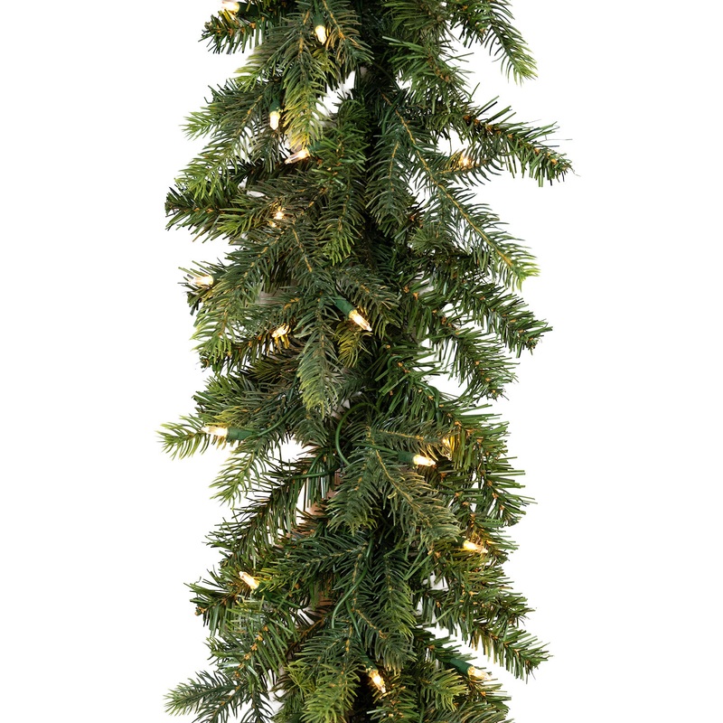 9′ X 14″ Victorian Fir Garland – Clear LED