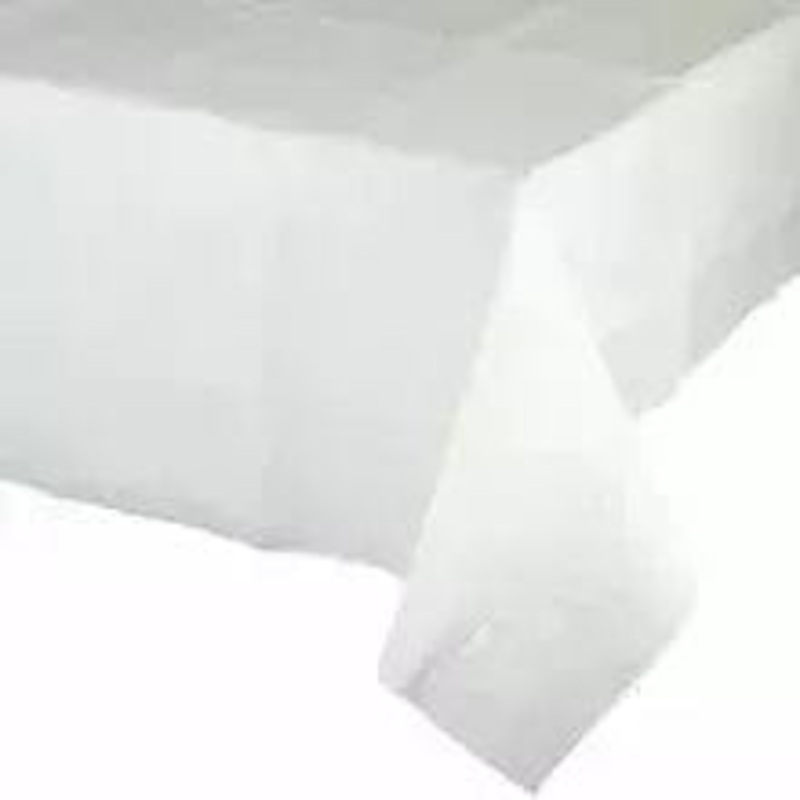 White Plastic Lined Rectangular Tablecover