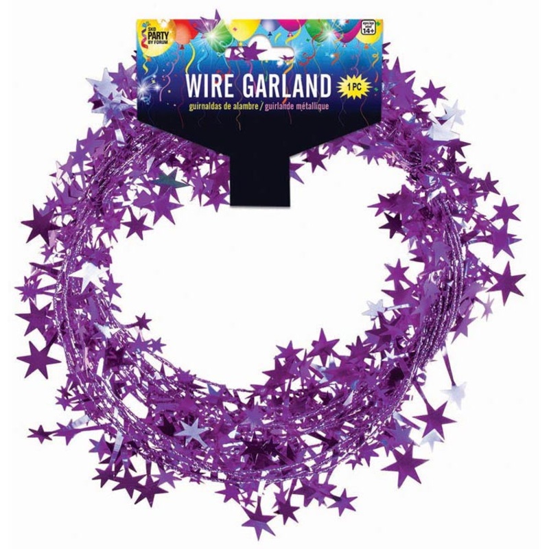 25 Foot Star Garland  Purple