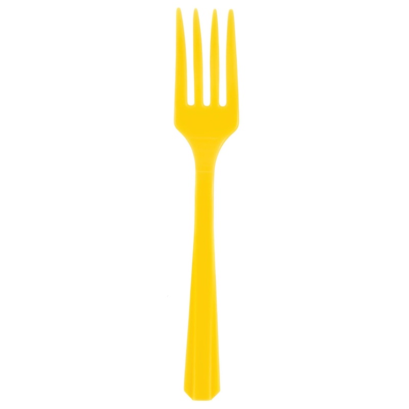 Value Reusable Plastic Forks, Mid Ct. – Yellow Sunshine