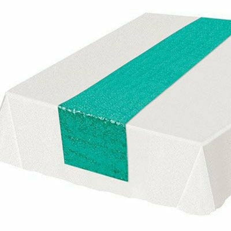 Turquoise Sequined Table Runner