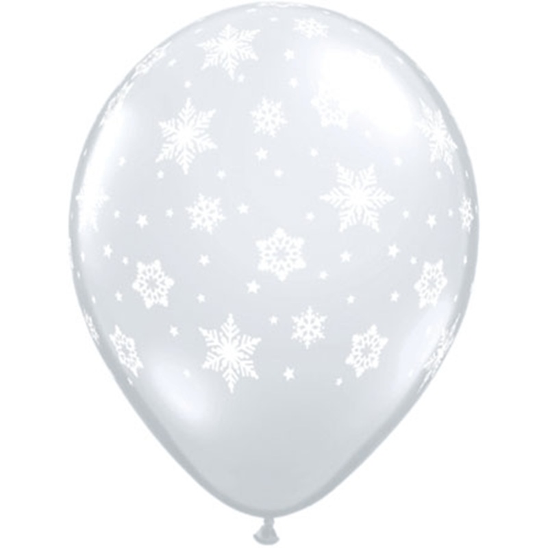 11″ Latex Clear Snowflake Balloon