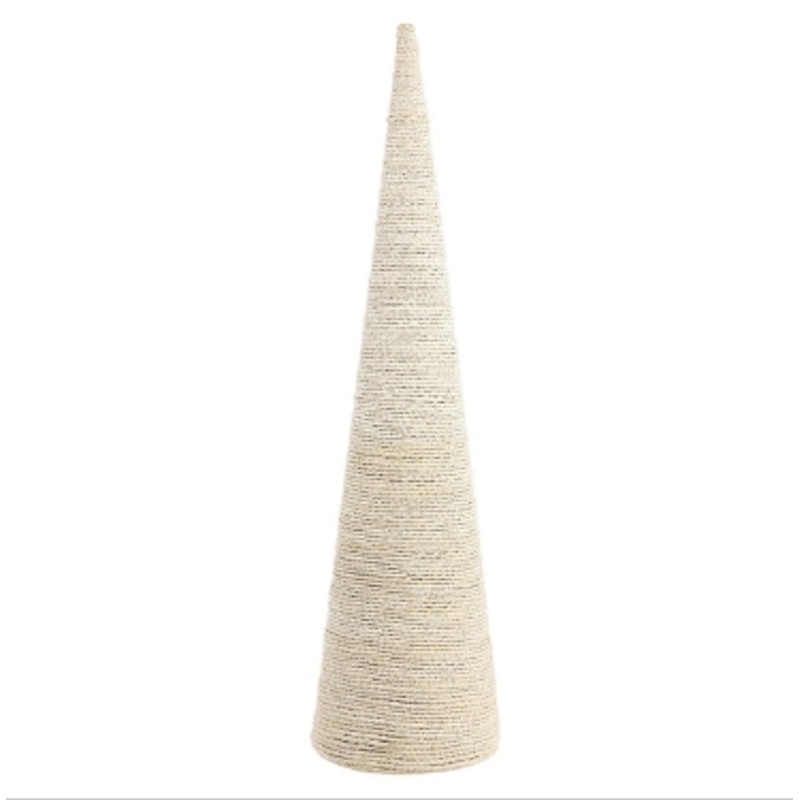 Metallic Jute Cone Topiary 36″