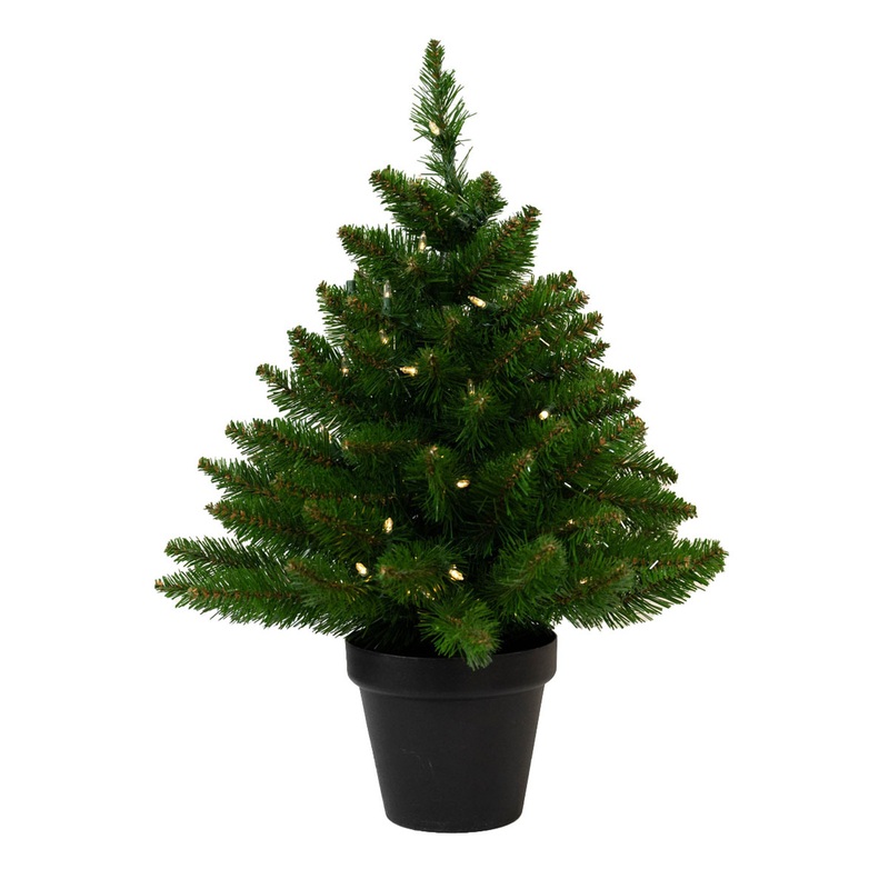 2′ Fat Albert Spruce Potted Tree – Battery-Op Clear LED
