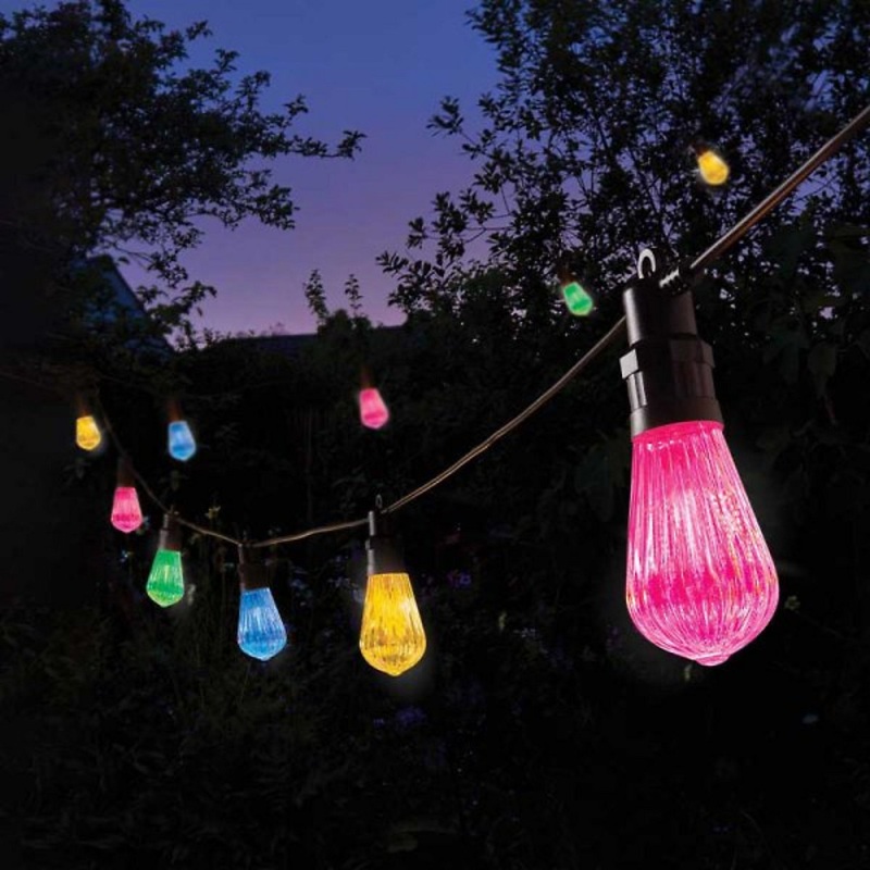 9.5m Set of 20 Connectable Fluted Festoon String Lights with Multi-Coloured LEDs