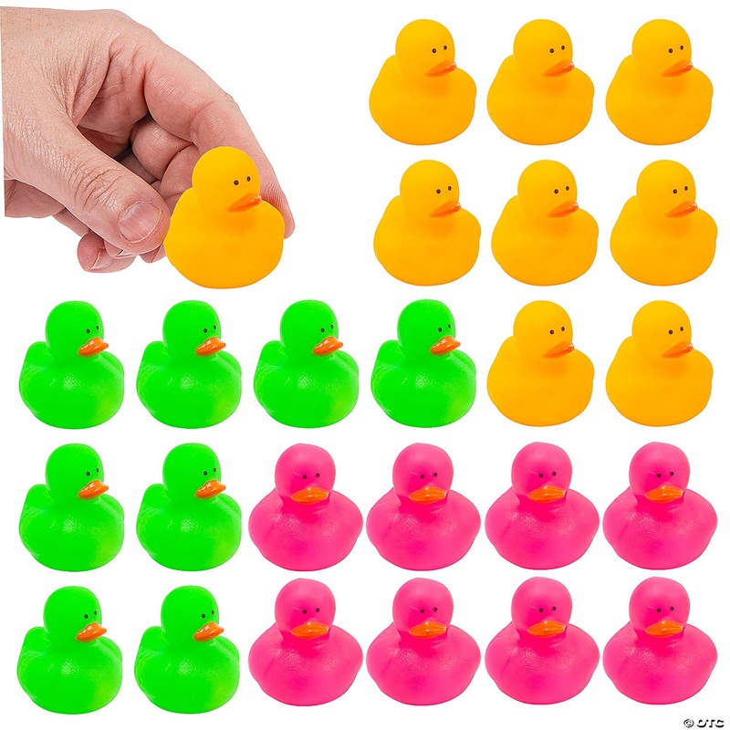 Vinyl Mini Neon Rubber Ducks