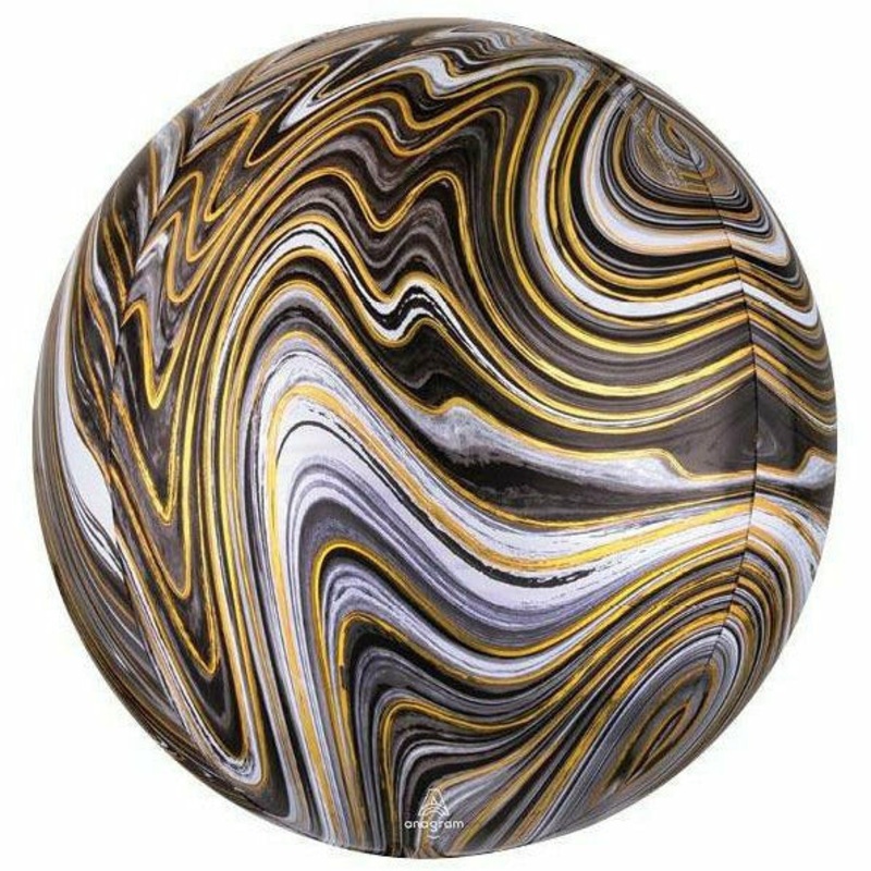 095 16″ Black Marble Orbz