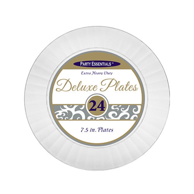 7.5 DELUXE SALAD PLATES  CLEAR 24 CT.