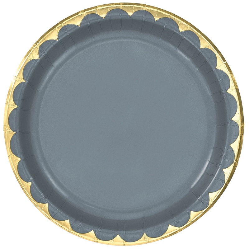 10″ Metallic Paper Plate – Dark Grey