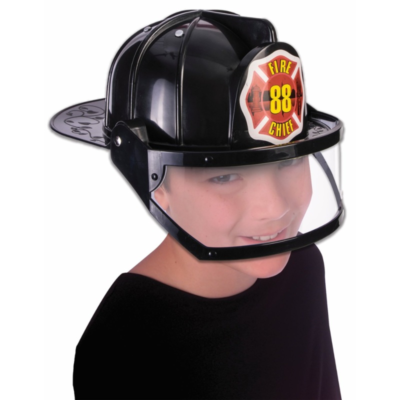 Deluxe Child’s Fire Hat-Black
