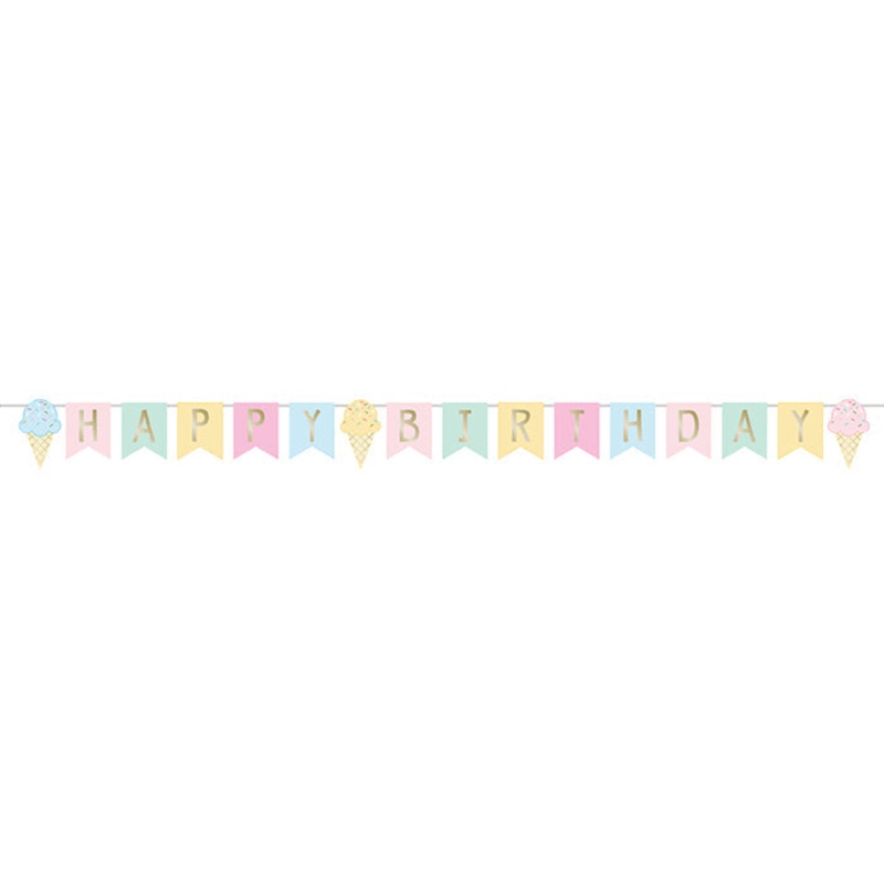 12 pc Bulk Ice Cream Party Banners