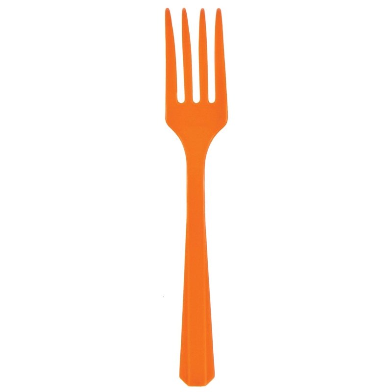 Value Reusable Plastic Forks, Mid Ct. – Orange Peel
