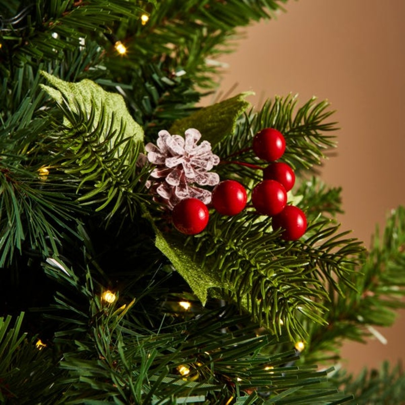 Artificial Holly Berry & Cone Pick