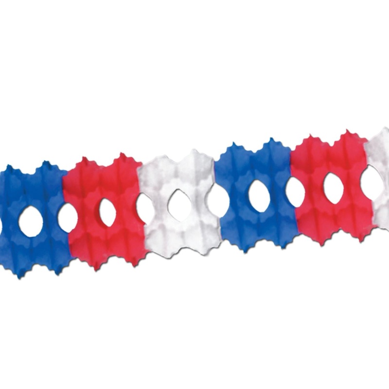 12 Pack Bulk Packaged Arcade Party Garland – red – white – blue