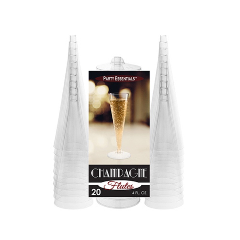 4 OZ. 2 PC. CHAMPAGNE FLUTES CLEAR  20 CT.