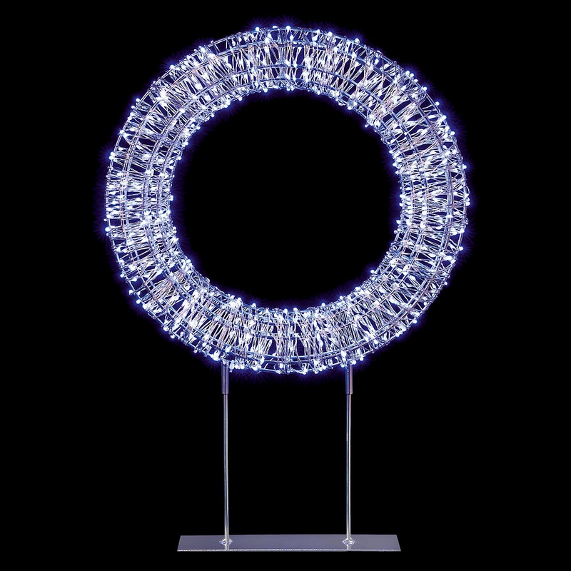 White Table top wreath LED – (H)450mm