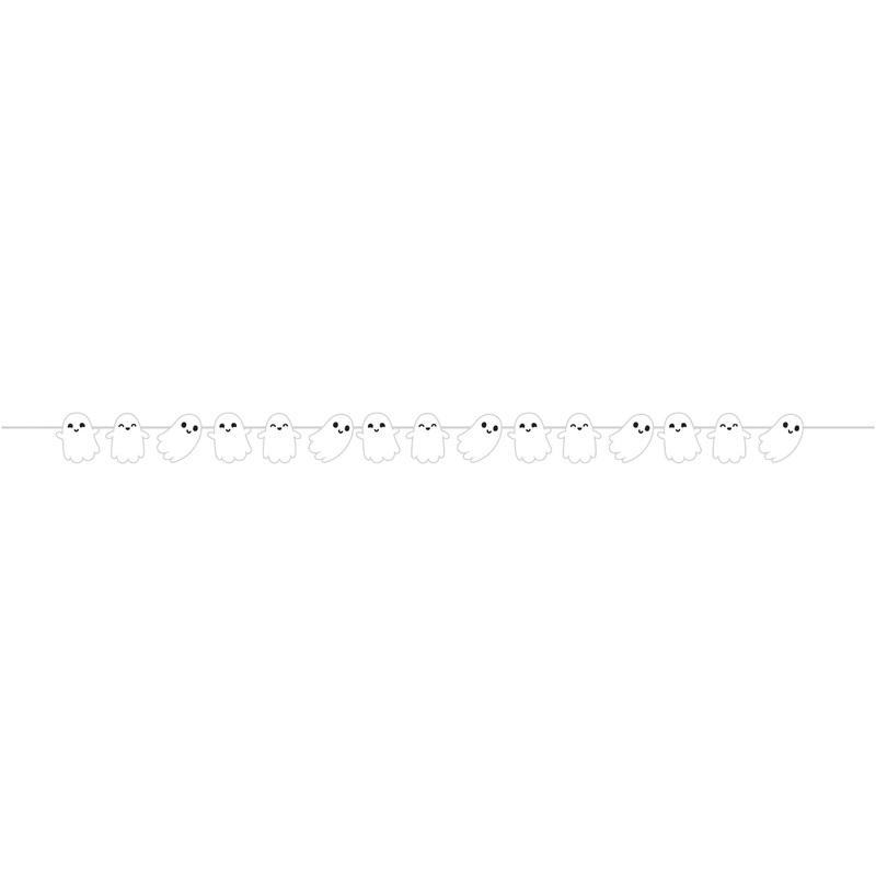 12 pc Bulk Ghosts Shaped Banner with White Twine