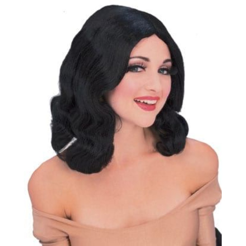 Black Flowing Wig