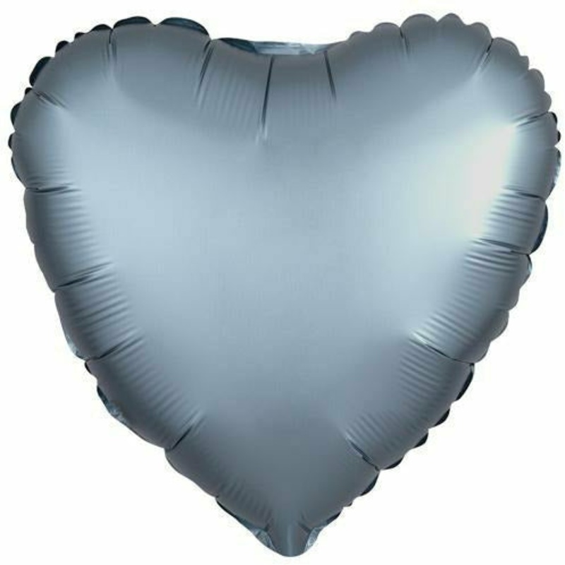 033 17″ Steel Blue Heart Foil