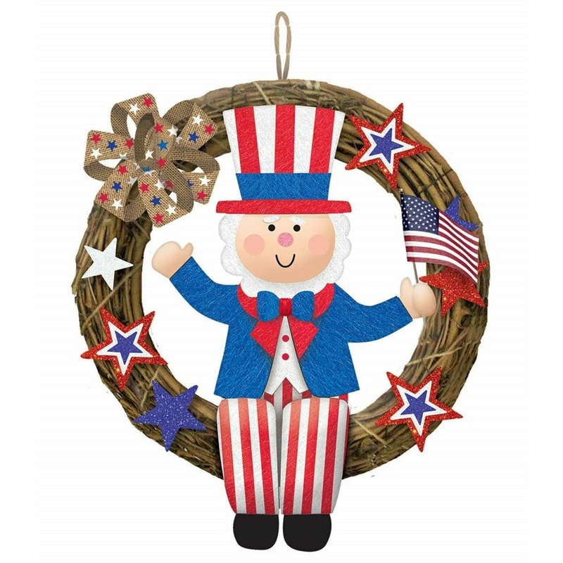 20 in. Patriotic Uncle Sam Wreath