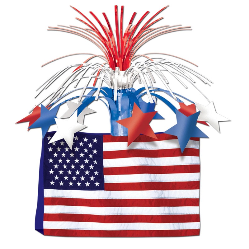 12 Pack Bulk American Flag Party Centerpiece