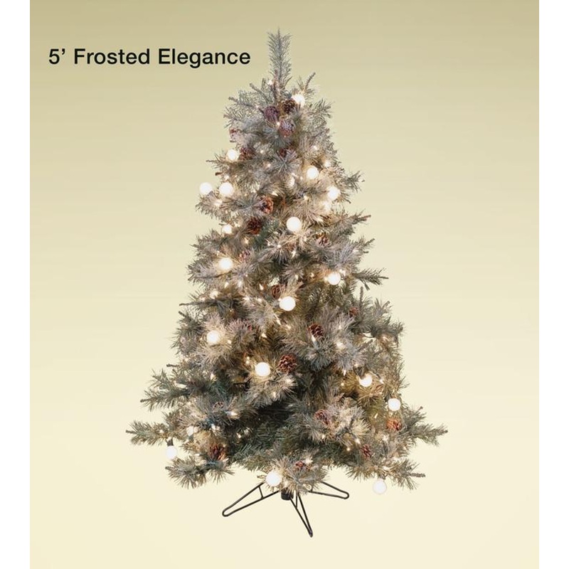 5′ Frosted Elegance Tree – Clear LED