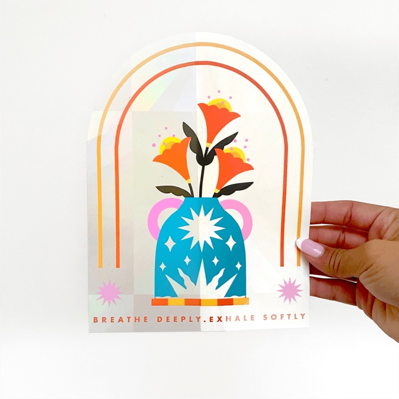 “Breathe Deeply” Sun Catcher Sticker
