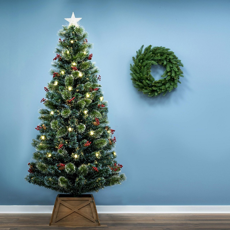 The 7ft Frosted LED Pine Fibre Optic Tree