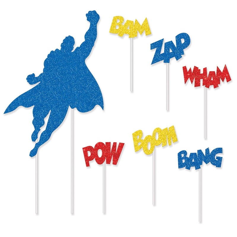 12 Pack Beistle Hero Party Cake Topper