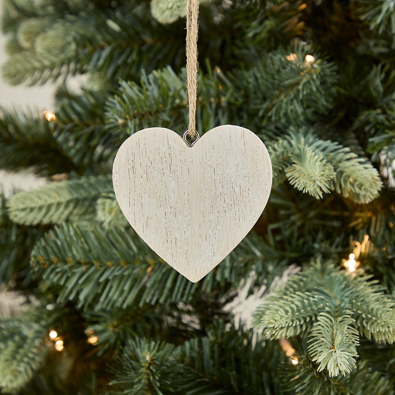 Wood Heart Hanging decoration – Natural