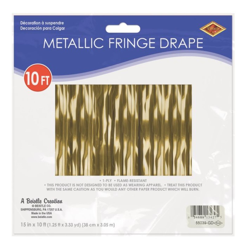 1-Ply Metallic Fringe Drape – Gold