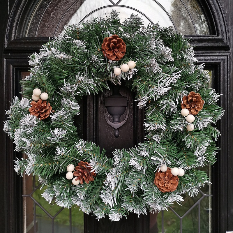 40cm Snow Tips Christmas Door Wreath for Indoor or Outdoor