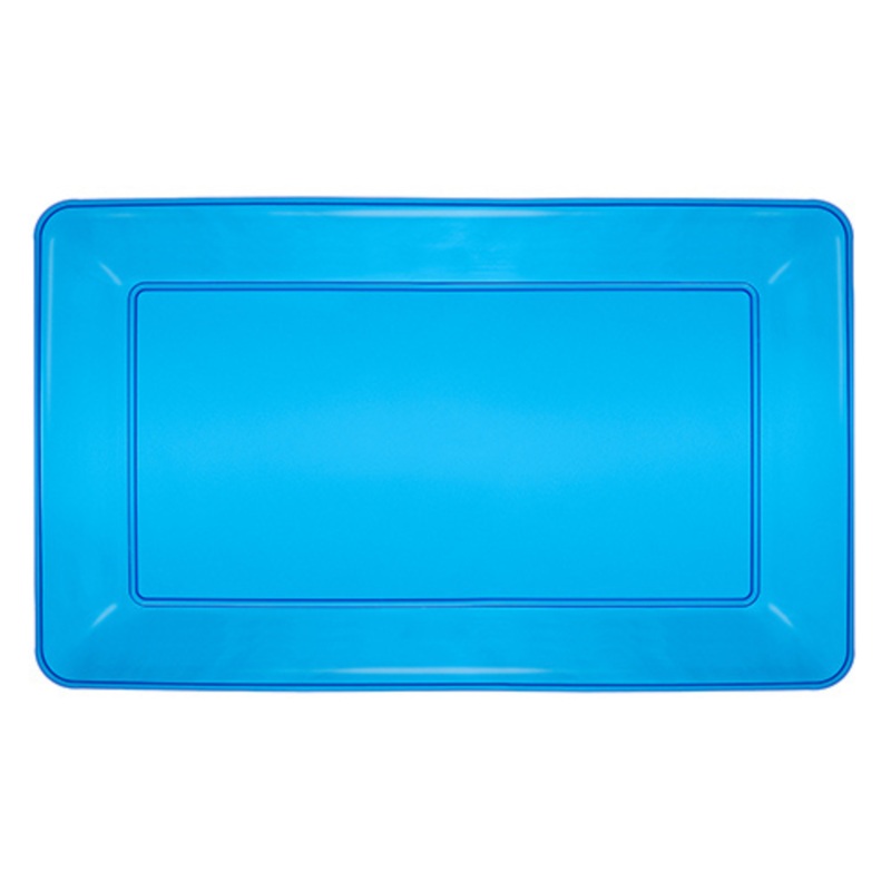 12 X 18 RECTANGULAR HEAVY DUTY TRAYS  NEON BLUE