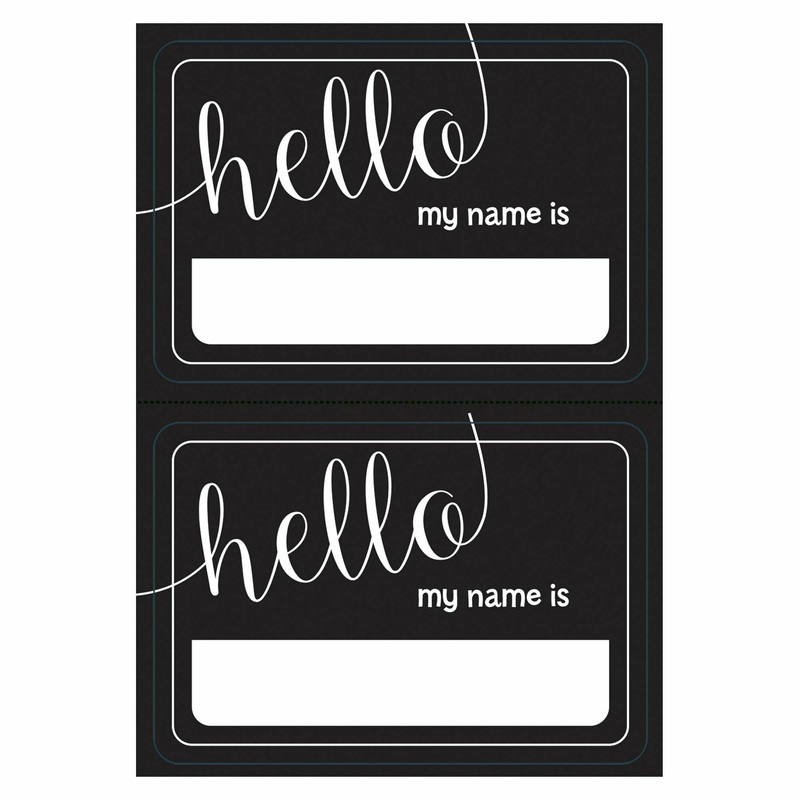 Black & White Chalkboard Look Name Tags