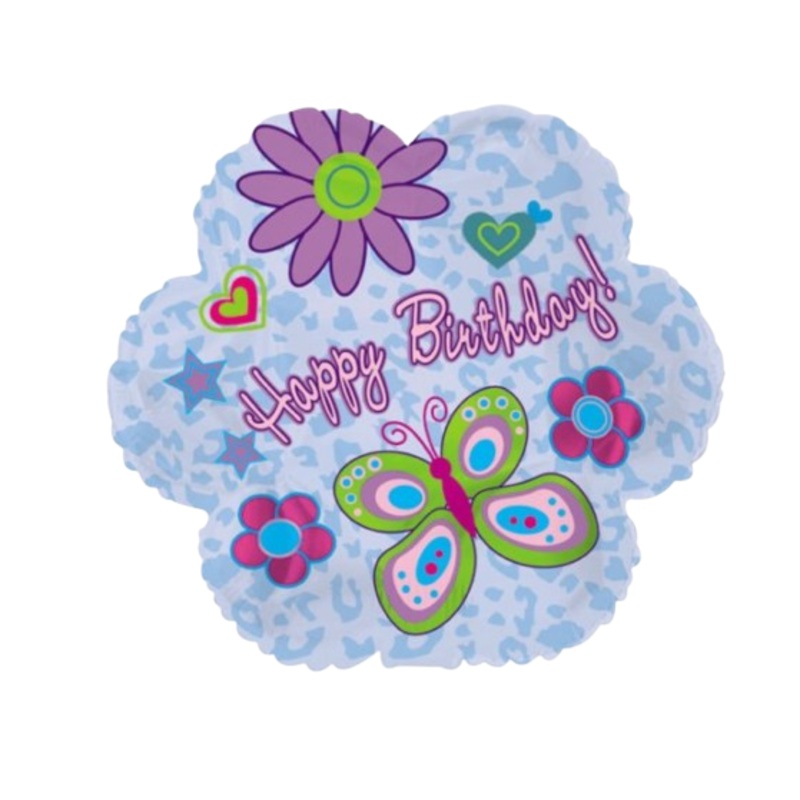 250A 18″ Happy Birthday Multi Butterflies