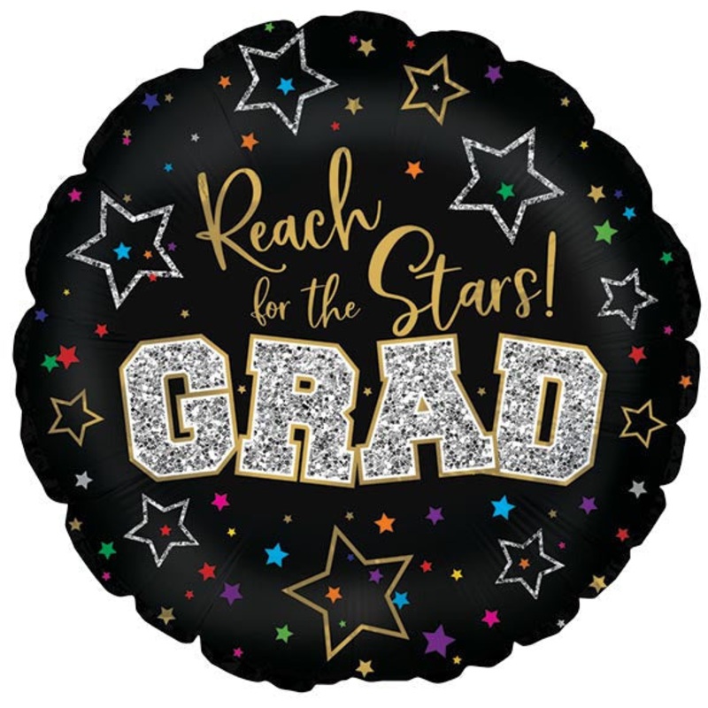 17″ GRADUATION REACH FOR THE STARTS GRAD FOIL BALLOON